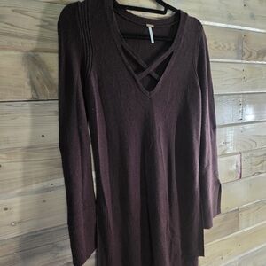 Free People Deep Brown Knit Dress